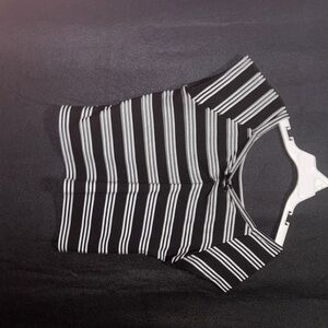 wonder nation Black and White Striped Kids Top